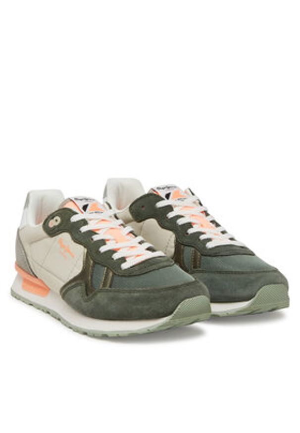 Pepe Jeans Sneakersy Brit Camp W PLS40038 Zielony. Kolor: zielony. Materiał: zamsz, skóra