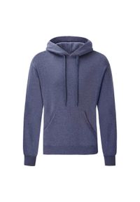 FRUIT OF THE LOOM - Męska Klasyczna Bluza Z Kapturem. Typ kołnierza: kaptur. Kolor: niebieski