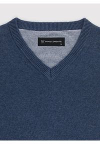 Pako Lorente - PAKO LORENTE – Niebieski męski sweter w serek. Typ kołnierza: dekolt w serek. Kolor: niebieski, czerwony. Materiał: bawełna. Sezon: wiosna #3