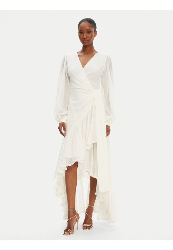 Guess Sukienka wieczorowa 5GGK53 7317A Écru Regular Fit. Materiał: bawełna. Styl: wizytowy