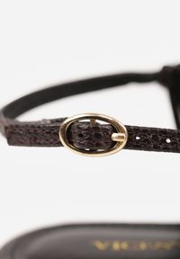 Renee - Brązowe Sandały VICES z Przeplatanymi Paskami i Zakrytym Noskiem Usinlisa. Okazja: na co dzień. Zapięcie: pasek. Kolor: brązowy. Wzór: paski. Styl: boho, casual, elegancki #4