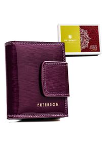 Portfel skórzany Peterson PTN 42329-SH fioletowy. Kolor: fioletowy. Materiał: skóra
