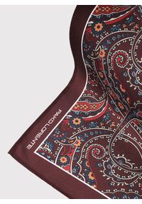 Pako Lorente - PAKO LORENTE - Brązowa poszetka męska paisley. Kolor: brązowy. Materiał: poliester. Wzór: paisley