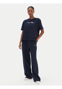 TOMMY HILFIGER - Tommy Hilfiger T-Shirt Script WW0WW47819 Granatowy Regular Fit. Kolor: niebieski. Materiał: bawełna #3