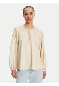 TwinSet - TWINSET Bluzka 251LM2QFF Beżowy Regular Fit. Kolor: beżowy. Materiał: len