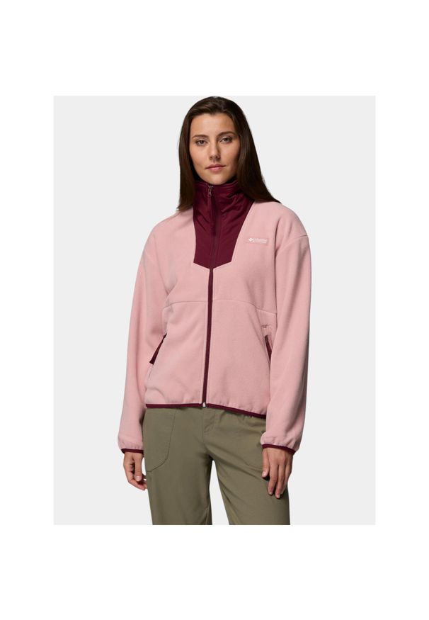 columbia - Sweter Damski Columbia Sequoia Grove. Kolor: różowy, czerwony, wielokolorowy. Materiał: polar. Sport: turystyka piesza