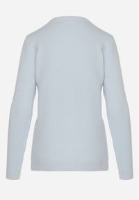 Born2be - Niebieski Sweter z Wełną w Klasycznym Stylu Firrive. Okazja: na co dzień. Kolor: niebieski. Materiał: wełna. Styl: klasyczny #5