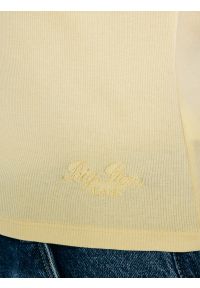 Big-Star - Koszulka damska polo slim z subtelnym haftem żółta Rafaela 200. Typ kołnierza: polo. Kolor: żółty. Materiał: materiał, tkanina, prążkowany, dzianina. Wzór: haft. Sezon: lato. Styl: elegancki #3