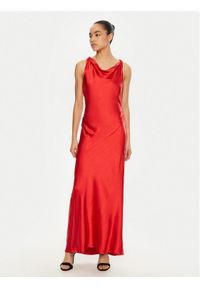 Please Sukienka koktajlowa A12NXO6000 Czerwony Slim Fit. Kolor: czerwony. Materiał: satyna, syntetyk. Styl: wizytowy