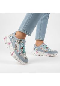 Sneakersy damskie Laura Vita, sznurowana cholewka z dekoracyjnym zamkiem oraz masywna podeszwa z nadrukiem na bokach, niebieskie, 06 SL2179-6B. Okazja: na co dzień, na spacer. Zapięcie: zamek. Kolor: niebieski. Szerokość cholewki: normalna. Wzór: nadruk. Sezon: wiosna, lato. Styl: casual #1