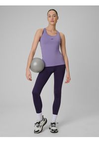 4f - 4F Top treningowy slim szybkoschnący damski - fioletowy S. Kolor: fioletowy. Materiał: skóra. Sport: fitness #2