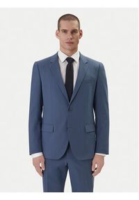 Hugo - HUGO Garnitur Henry/Getlin232X 50547345 Niebieski Slim Fit. Kolor: niebieski. Materiał: wełna #7