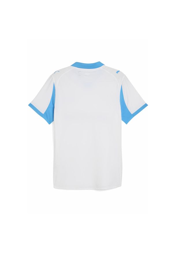 Puma - Męska koszulka domowa authentic PUMA Olympique Marsylia 25/26. Kolor: biały, wielokolorowy, niebieski