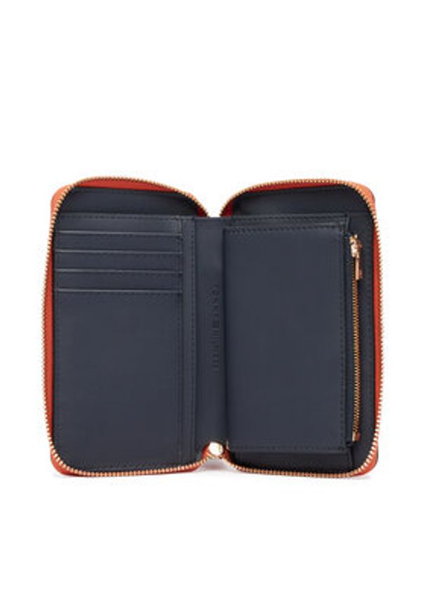 TOMMY HILFIGER - Tommy Hilfiger Portfel Th Logotape Compact Zip Around AW0AW18699 Pomarańczowy. Kolor: pomarańczowy. Materiał: skóra