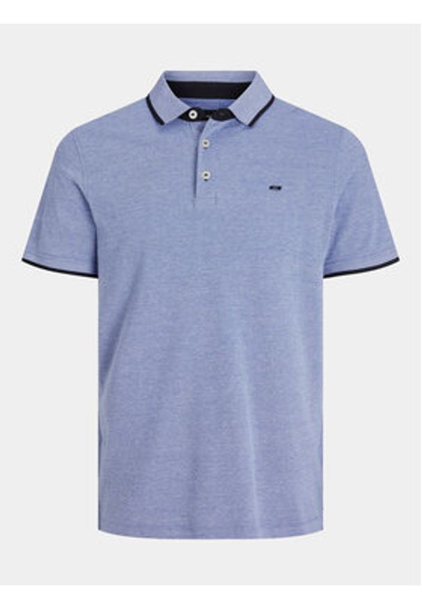 Jack & Jones - Jack&Jones Polo Paulos 12136668 Niebieski Slim Fit. Typ kołnierza: polo. Kolor: niebieski. Materiał: bawełna