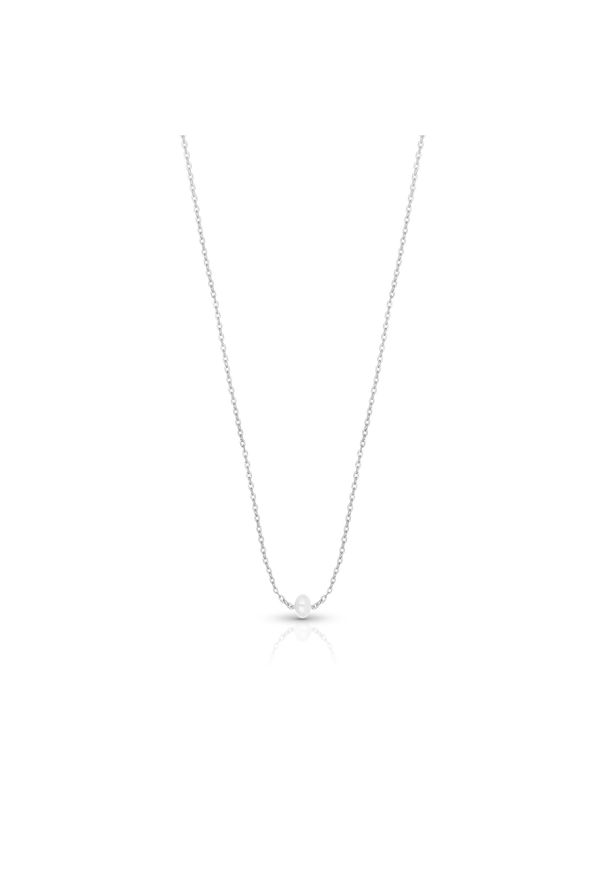 W.KRUK - Naszyjnik srebrny z perłą. Materiał: srebrne. Kolor: srebrny. Wzór: ażurowy. Kamień szlachetny: perła