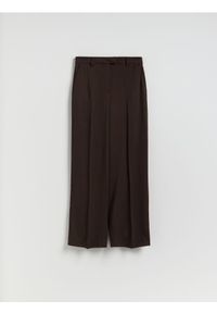 Reserved - Spodnie z domieszką wełny - ciemnobrązowy. Kolor: brązowy. Materiał: wełna #1