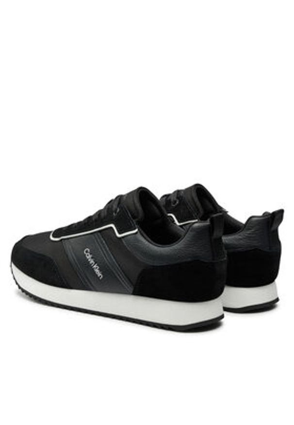 Calvin Klein Sneakersy Low Top Lace Up Mix HM0HM01554 Czarny. Kolor: czarny. Materiał: materiał