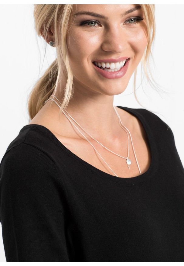 bonprix - Sukienka dzianinowa. Kolor: czarny. Materiał: dzianina