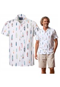 Męska Koszula Hawajska - Pako Jeans - Deski Surfingowe. Okazja: na plażę. Kolor: wielokolorowy. Materiał: wiskoza, bawełna. Styl: wakacyjny #5