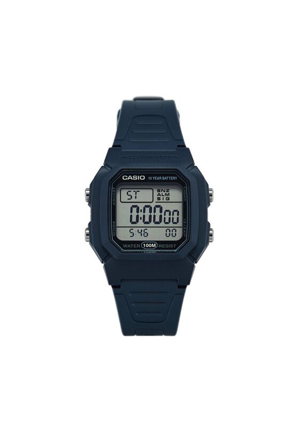 Casio Zegarek Digital W-800H-2AVES Granatowy. Kolor: niebieski. Materiał: syntetyk