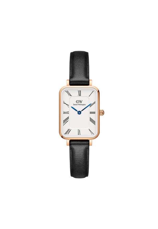 Daniel Wellington Zegarek Quadro Roman Numerals Sheffield DW00100689 Czarny. Kolor: czarny. Materiał: skóra