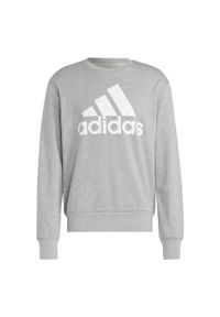 Adidas - Essentials French Terry Big Logo Sweatshirt. Kolor: szary, wielokolorowy, biały. Materiał: materiał