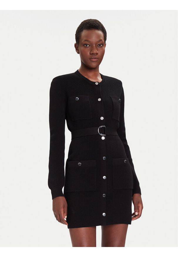 Liu Jo Sukienka dzianinowa MF5371 MS99E Czarny Slim Fit. Kolor: czarny. Materiał: syntetyk, wiskoza