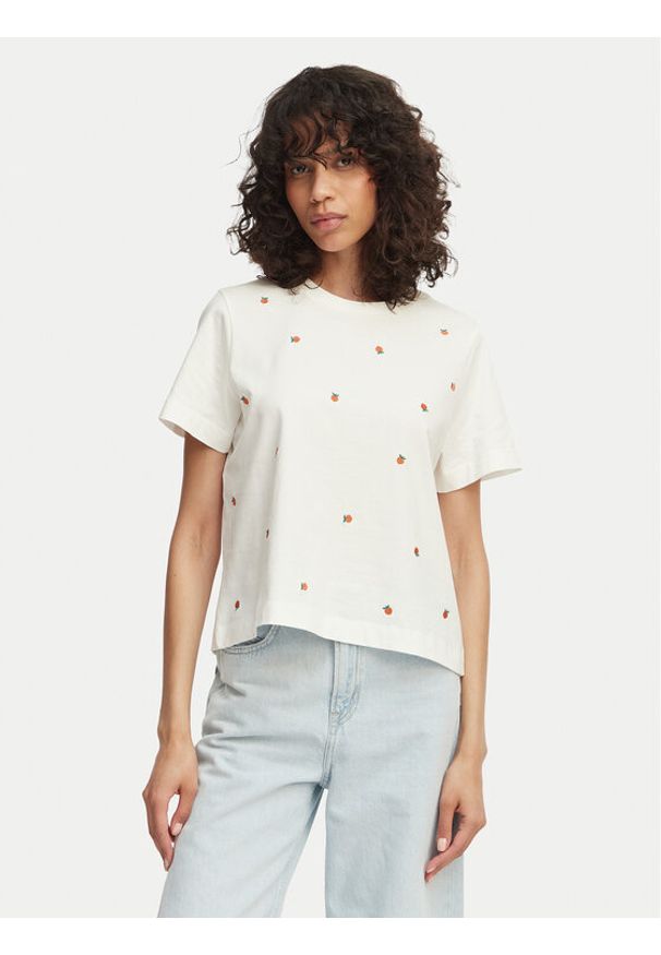 Vero Moda T-Shirt Sola 10341979 Biały Regular Fit. Kolor: biały. Materiał: bawełna