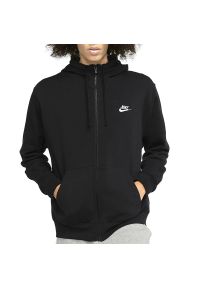 Bluza Nike NSW W Club Hoodie FZ BV2645-010 - czarna. Okazja: na co dzień. Typ kołnierza: kaptur. Kolor: czarny. Materiał: poliester, bawełna, materiał. Styl: casual, klasyczny