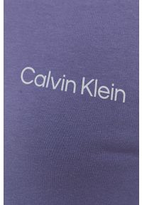 Calvin Klein Underwear Bluza piżamowa damska kolor różowy. Kolor: fioletowy. Materiał: dzianina, poliester. Długość: długie. Wzór: nadruk