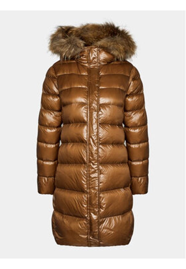 Hetrego - Hetregó Kurtka puchowa Lilith 8K726M 23WD05 Brązowy Regular Fit. Kolor: brązowy. Materiał: syntetyk