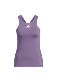 Adidas - Tennis Y-Tank Top. Kolor: fioletowy. Materiał: materiał. Długość rękawa: bez rękawów. Sport: tenis