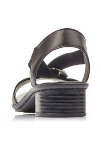 Sandały skórzane damskie na gumki czarne Rieker 62662-01. Kolor: czarny. Materiał: skóra #6