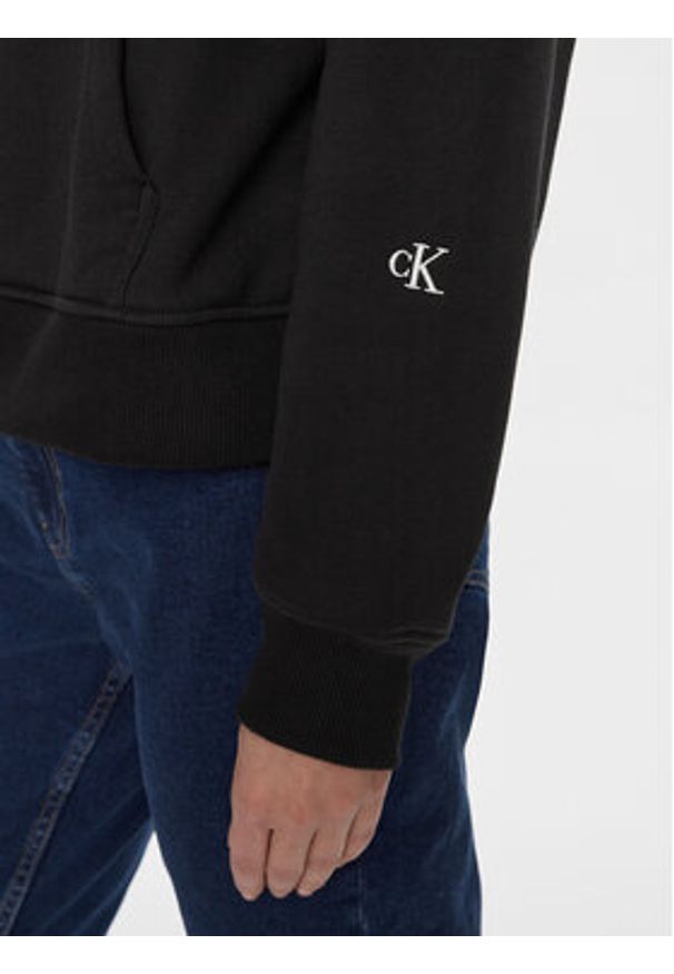 Calvin Klein Jeans Bluza Back Bold Monologo Hoodie J20J222895 Czarny Regular Fit. Kolor: czarny. Materiał: syntetyk