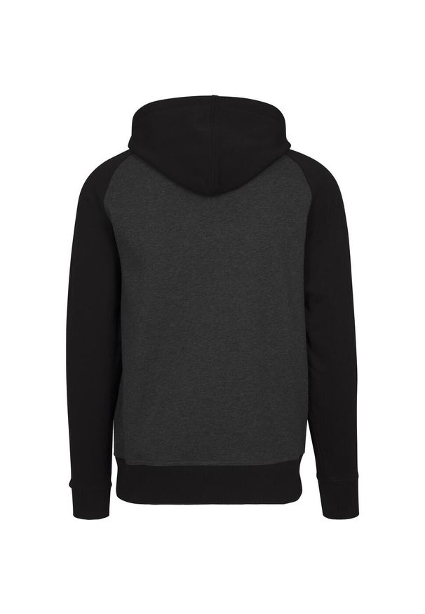 BUILD YOUR BRAND - Męska Raglanowa Bluza Z Kapturem. Typ kołnierza: kaptur. Kolor: wielokolorowy, szary, brązowy. Długość rękawa: raglanowy rękaw