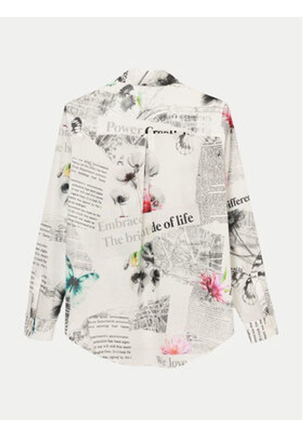 Desigual Koszula Nara 24WWCW20 Écru Regular Fit. Materiał: bawełna