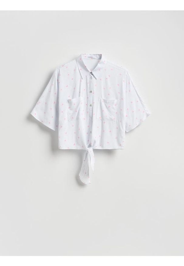 Reserved - Koszula z wiskozy z wiązaniem - wielobarwny. Materiał: wiskoza