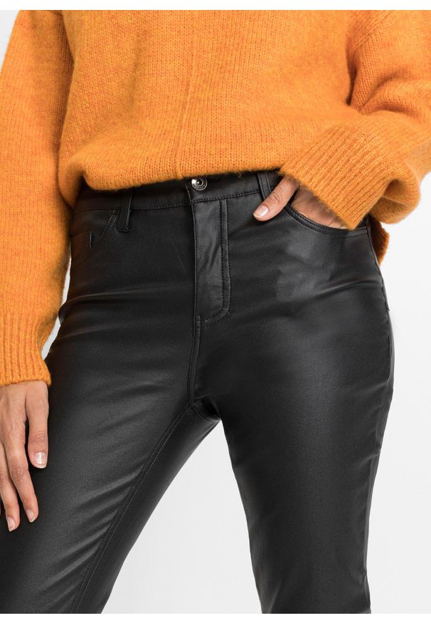 bonprix - Spodnie ze stretchem z mieszanki wiskozy. Kolor: czarny. Materiał: wiskoza. Styl: elegancki