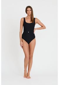Karl Lagerfeld - KARL LAGERFELD Czarny damski jednoczęściowy strój kąpielowy Kl Monogram Swimsuit, Rozmiar S. Kolor: czarny #6