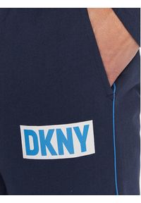 DKNY Spodnie dresowe N5_6874_DKY Granatowy Regular Fit. Kolor: niebieski. Materiał: bawełna, dresówka #5