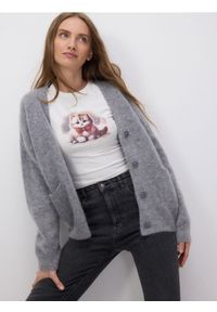 Reserved - T-shirt z nadrukiem - złamana biel. Materiał: bawełna, tkanina. Wzór: nadruk #1