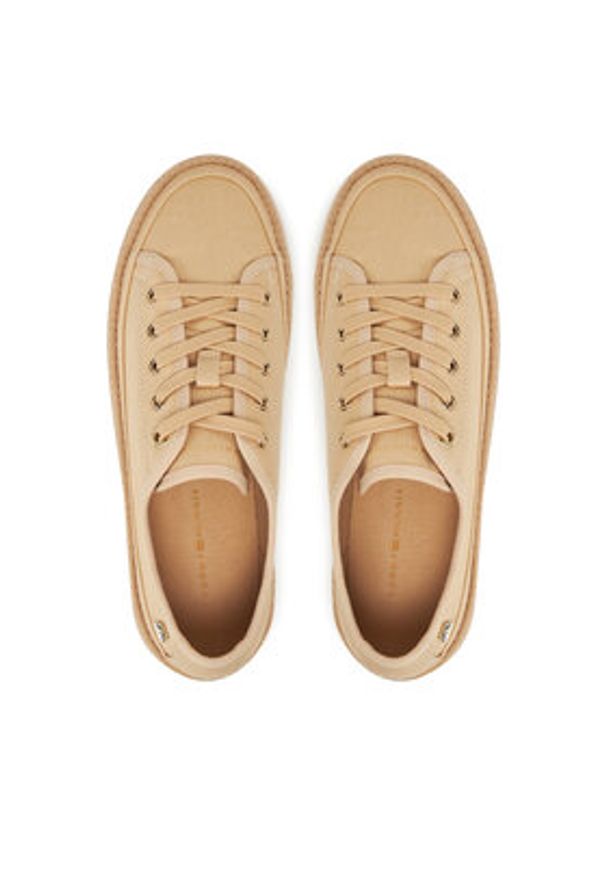 TOMMY HILFIGER - Tommy Hilfiger Espadryle Vulc Espadrille Sneaker FW0FW08404 Beżowy. Kolor: beżowy. Materiał: materiał