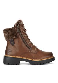 Rieker Botki 72608-24 Brązowy. Kolor: brązowy. Materiał: materiał