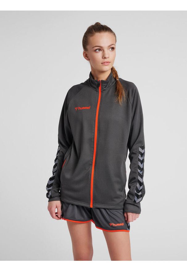 Kurtka damska Hummel Zip hmlAUTHENTIC Poly. Kolor: szary. Materiał: poliester. Sport: fitness