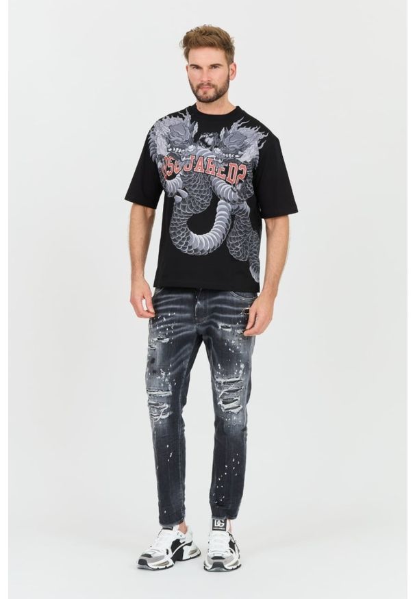 DSQUARED2 Czarne jeansy Skater Jean. Kolor: czarny