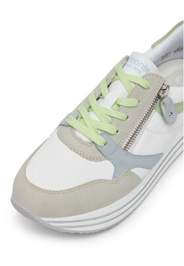 Remonte Sneakersy D1323-84 Biały. Kolor: biały. Materiał: skóra
