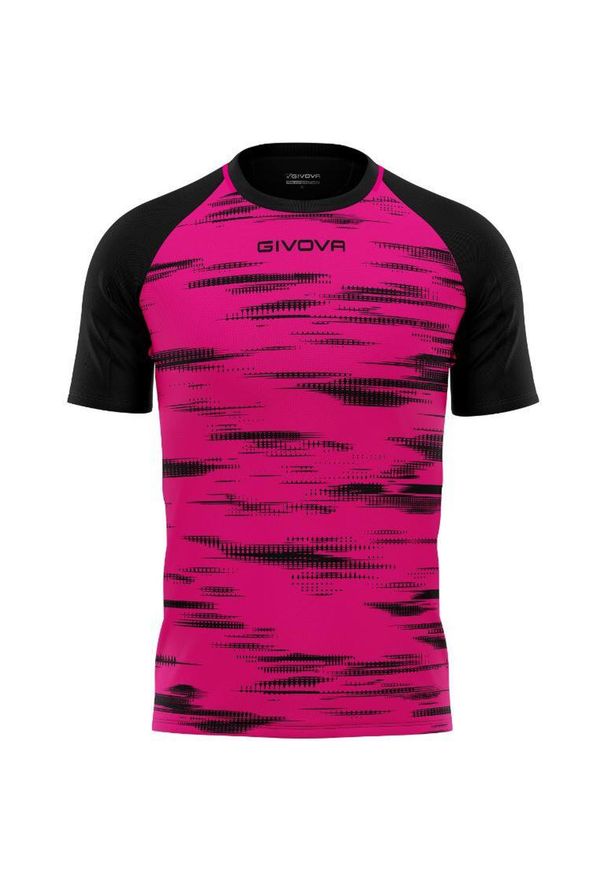 Givova Pixel Sportowa Koszulka Fuxia-Czarna M - Oddychająca i Lekka. Kolor: czarny, różowy, wielokolorowy. Sport: piłka nożna