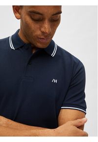 Selected Homme Polo 16087840 Granatowy Regular Fit. Typ kołnierza: polo. Kolor: niebieski. Materiał: bawełna #6