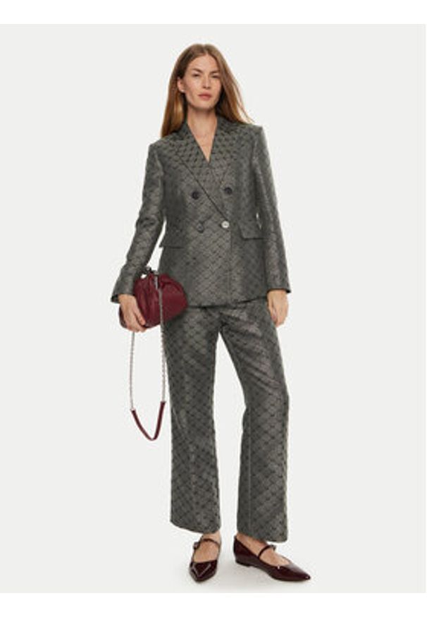 Lola Casademunt by Maite Marynarka MF2402003 Szary Regular Fit. Kolor: szary. Materiał: syntetyk